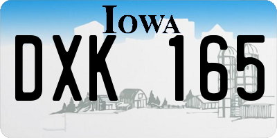 IA license plate DXK165