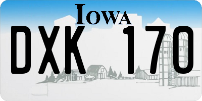 IA license plate DXK170