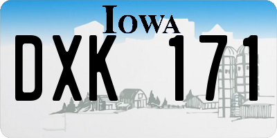 IA license plate DXK171
