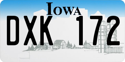 IA license plate DXK172