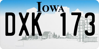 IA license plate DXK173