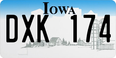 IA license plate DXK174