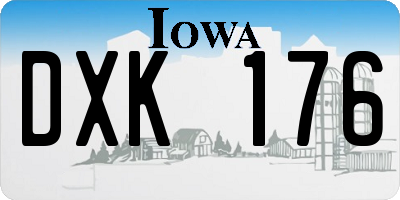 IA license plate DXK176