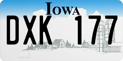 IA license plate DXK177