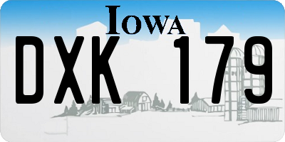 IA license plate DXK179
