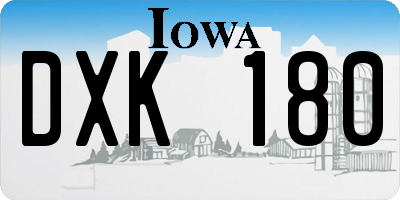 IA license plate DXK180