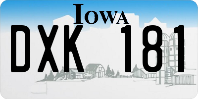 IA license plate DXK181