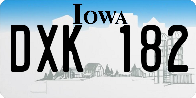 IA license plate DXK182