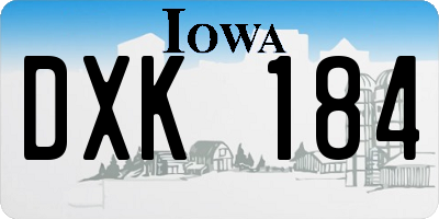 IA license plate DXK184