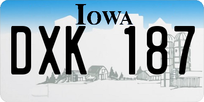 IA license plate DXK187