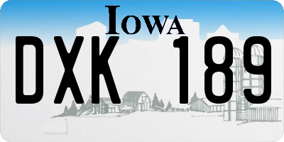 IA license plate DXK189