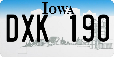 IA license plate DXK190