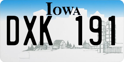 IA license plate DXK191