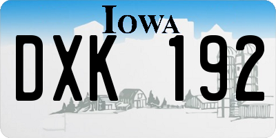 IA license plate DXK192