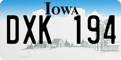 IA license plate DXK194