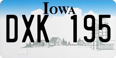 IA license plate DXK195