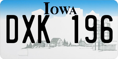 IA license plate DXK196