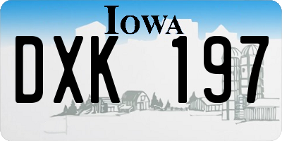 IA license plate DXK197