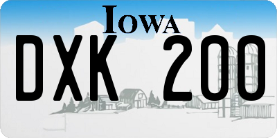 IA license plate DXK200