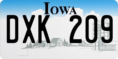 IA license plate DXK209