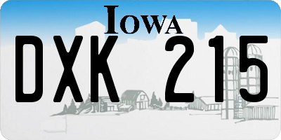 IA license plate DXK215