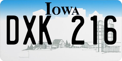 IA license plate DXK216