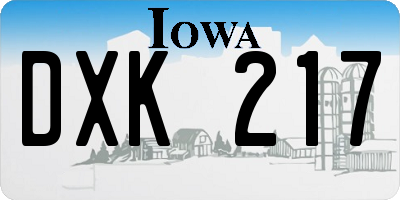 IA license plate DXK217