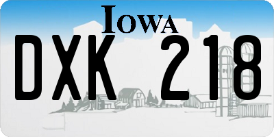 IA license plate DXK218