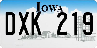 IA license plate DXK219