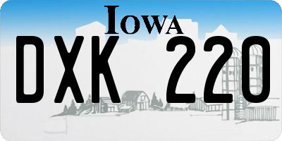 IA license plate DXK220