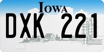 IA license plate DXK221