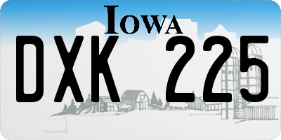 IA license plate DXK225