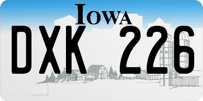 IA license plate DXK226