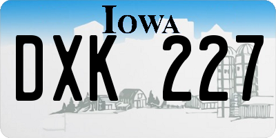 IA license plate DXK227