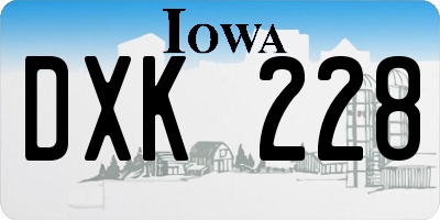 IA license plate DXK228