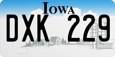 IA license plate DXK229