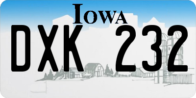 IA license plate DXK232