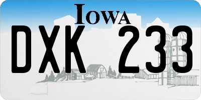 IA license plate DXK233