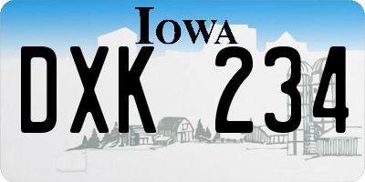 IA license plate DXK234