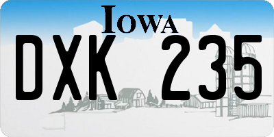 IA license plate DXK235