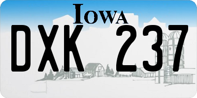 IA license plate DXK237