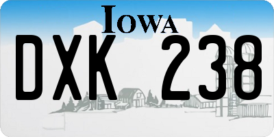 IA license plate DXK238