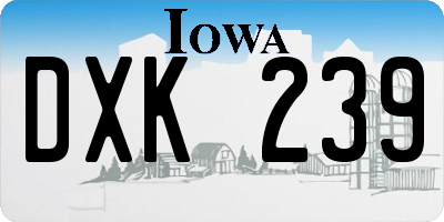 IA license plate DXK239