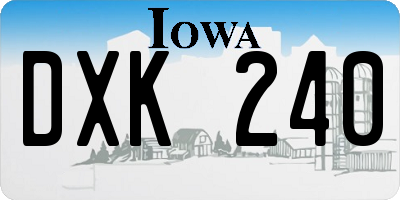 IA license plate DXK240