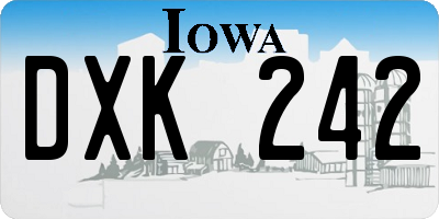 IA license plate DXK242