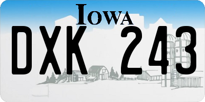 IA license plate DXK243