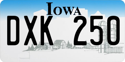IA license plate DXK250