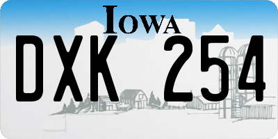 IA license plate DXK254