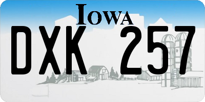 IA license plate DXK257