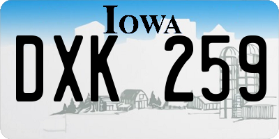 IA license plate DXK259